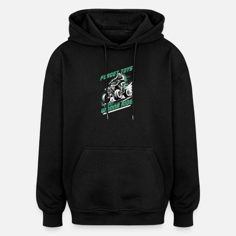 Quad ATV Garçons Hommes Quad Wheeler - Sweat à capuche oversize unisexe - noir