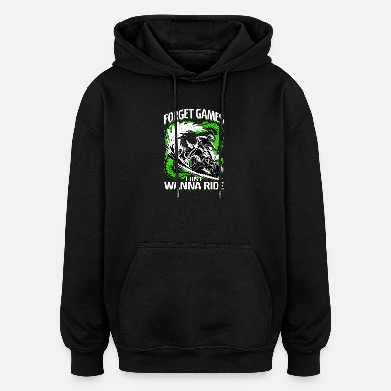 Quad ATV Garçons Hommes Quad Wheeler - Sweat à capuche oversize unisexe - noir