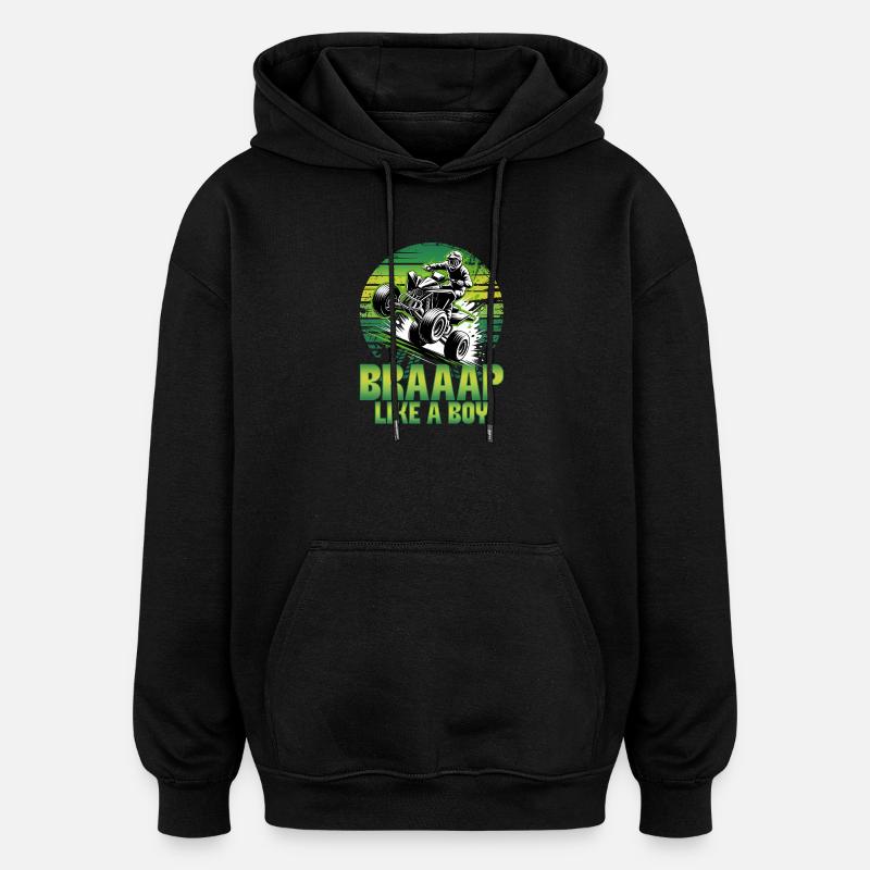 Quad ATV Garçons Hommes Quad Wheeler - Sweat à capuche oversize unisexe - noir