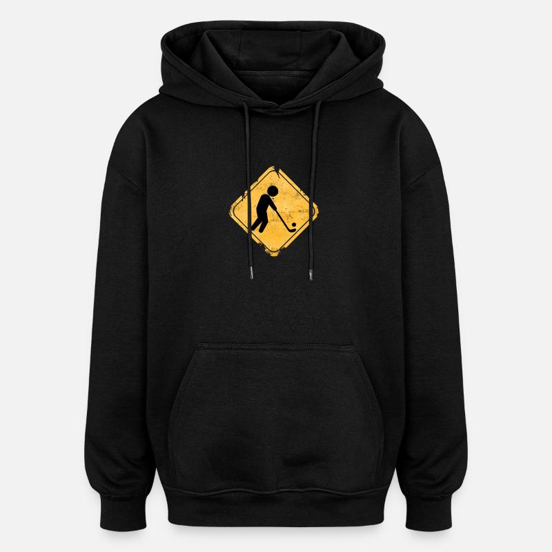 Rustik Sign Hockeysilhouette - Oversized Unisex Hoodie - Schwarz