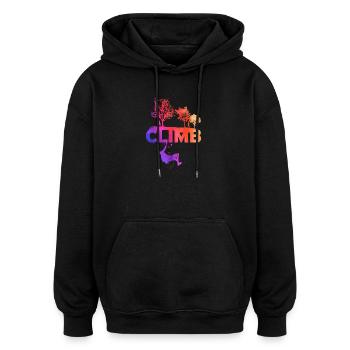Silhouette de la pente de montée - Sweat à capuche oversize unisexe - noir - Devant - Noah (186cm)