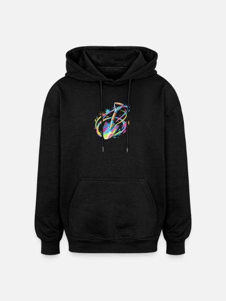 Farbexplosion Gartenschaufel Illustration - Oversized Unisex Hoodie - Schwarz