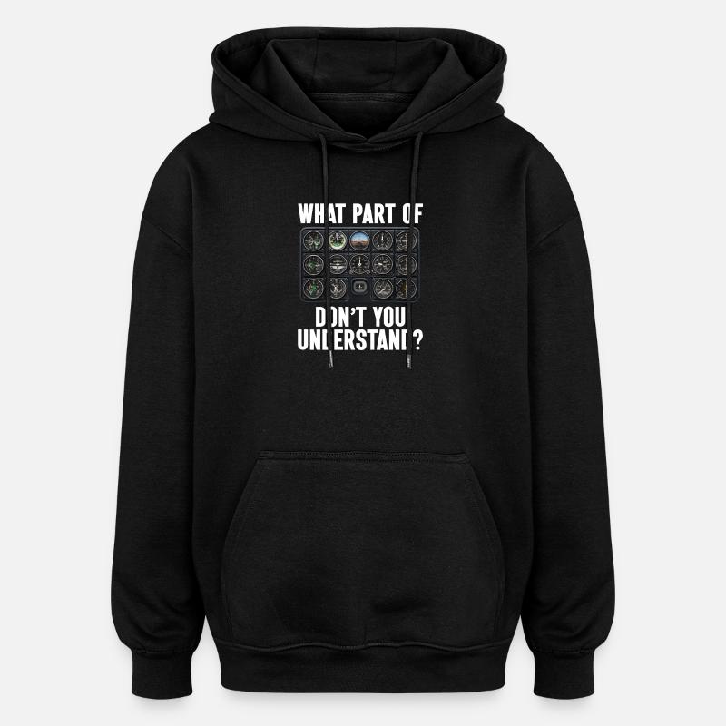 Airplane Flight Pilot Airplane Airline - Oversized Unisex Hoodie - black