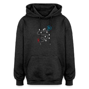 Adventure Trail Map Geocaching Graphic - Oversized Unisex Hoodie - Anthrazit - Vorne - Noah (186cm)