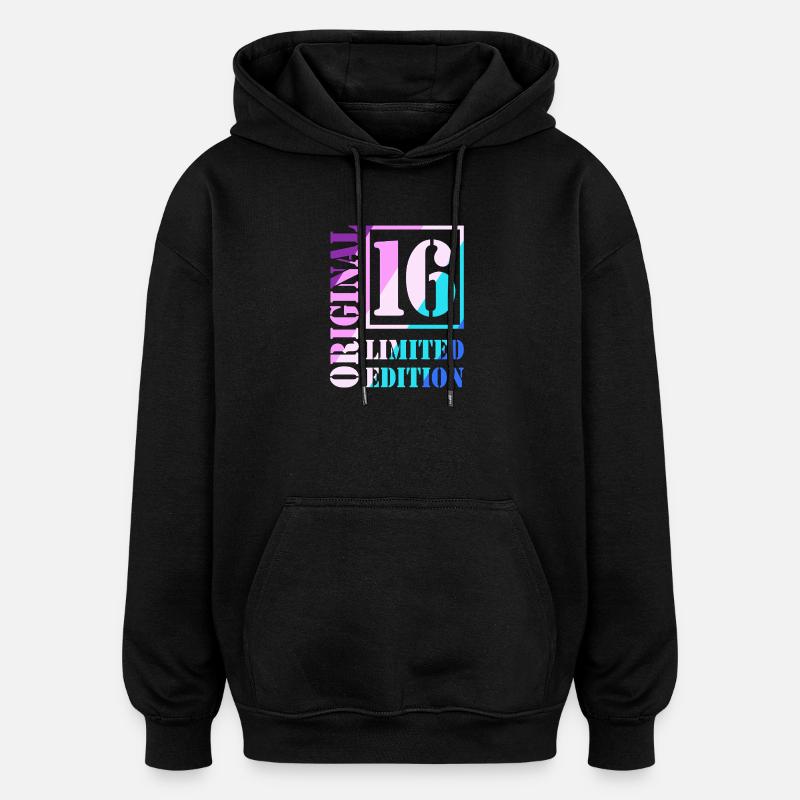 16° compleanno Ragazzo Ragazza Adolescente Originale 16 - Felpa con cappuccio unisex oversize - nero