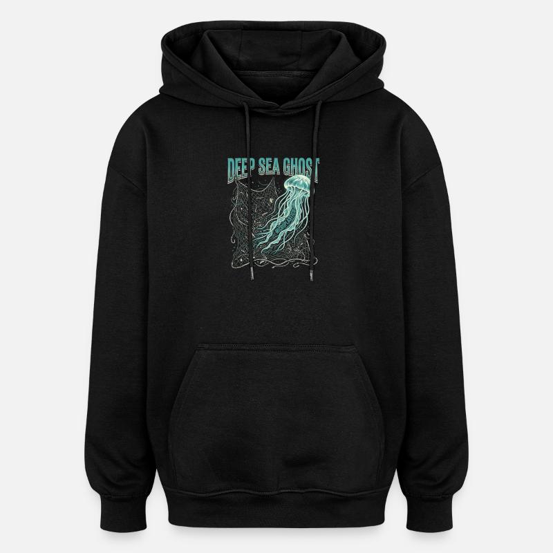 Deep Sea Ghost - Oversized Unisex Hoodie - black