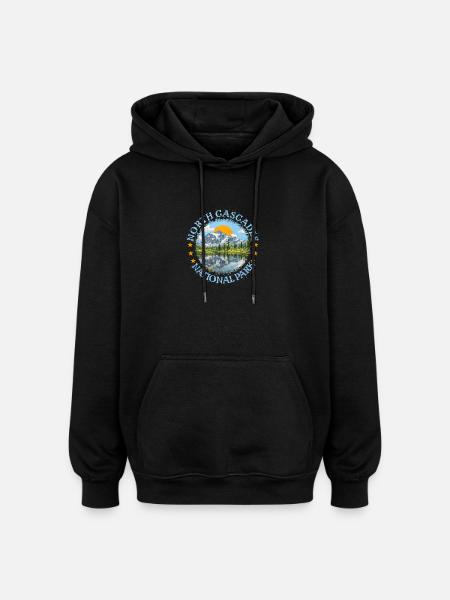 North Cascades National Park - Oversized Unisex Hoodie - black