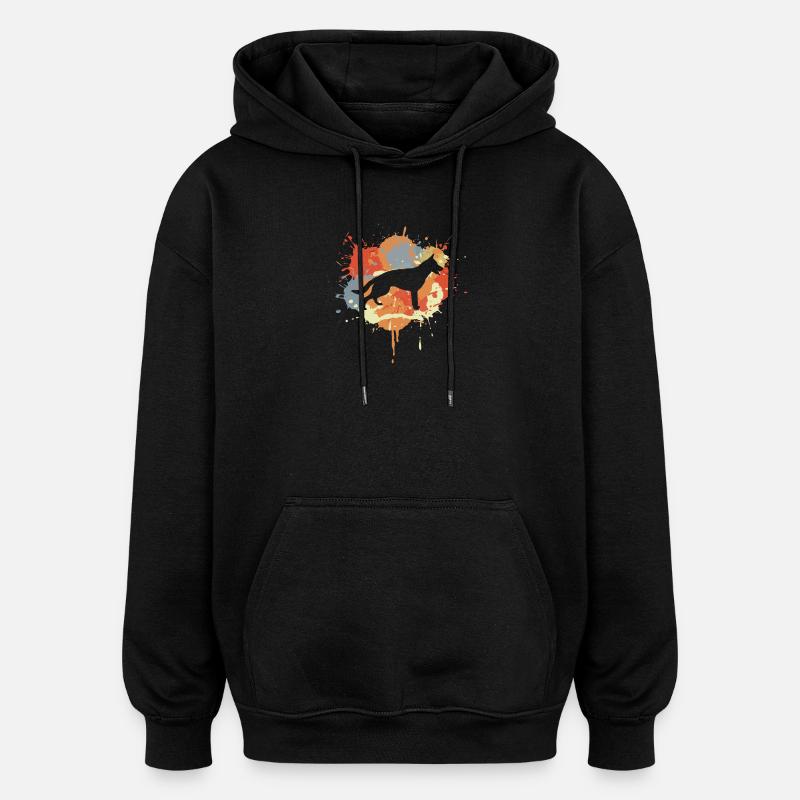 Graffiti du berger allemand - Sweat à capuche oversize unisexe - noir