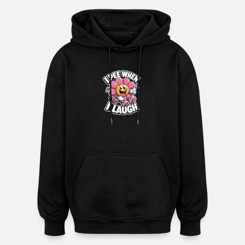 Dieween Blüten Lachdesign - Oversized Unisex Hoodie - Schwarz