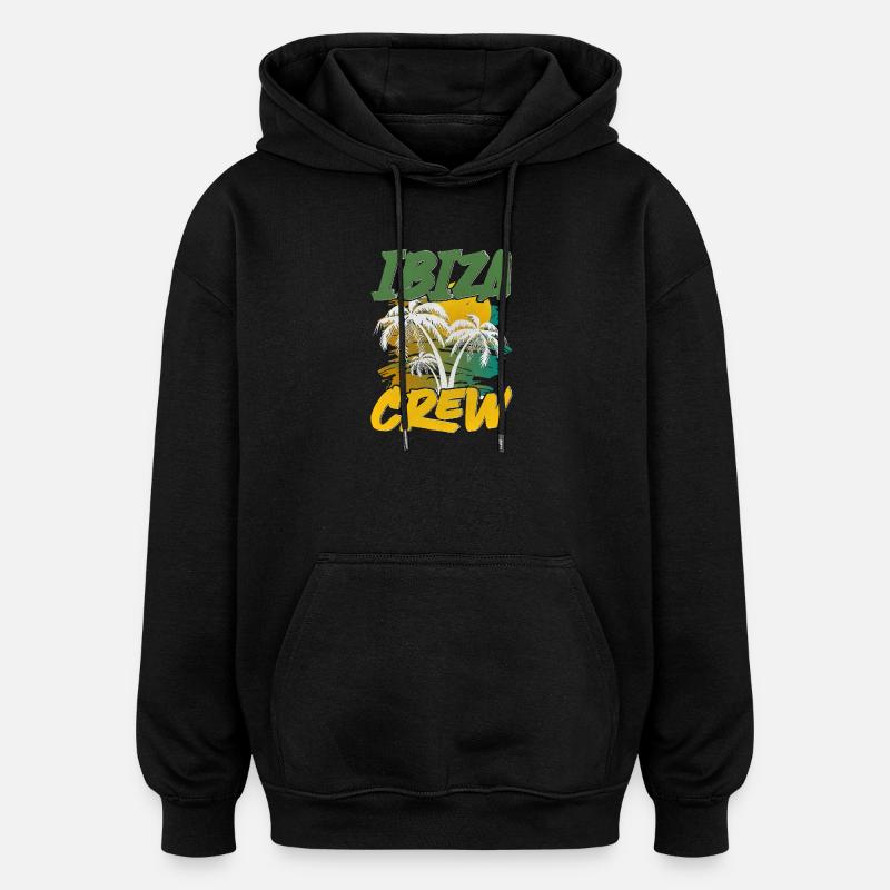 Équipage Ibiza - Sweat à capuche oversize unisexe - noir