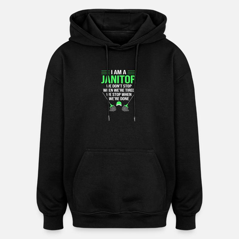 gardien - Sweat à capuche oversize unisexe - noir