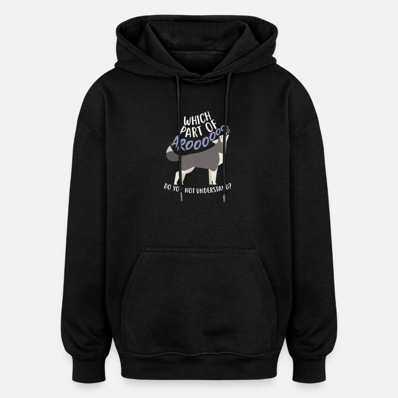 Chien Husky de Sibérie Arooo - Sweat à capuche oversize unisexe - noir