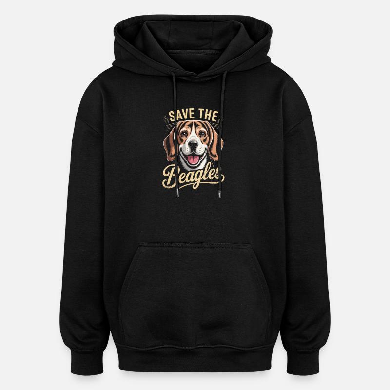 Rettet die Beagles - Oversized Unisex Hoodie - Schwarz