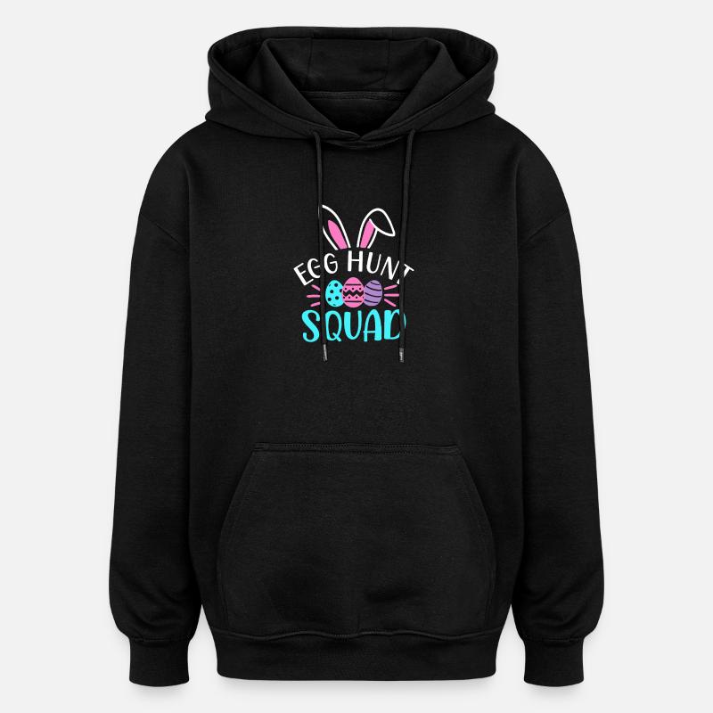 Escouade de chasse aux œufs - Sweat à capuche oversize unisexe - noir