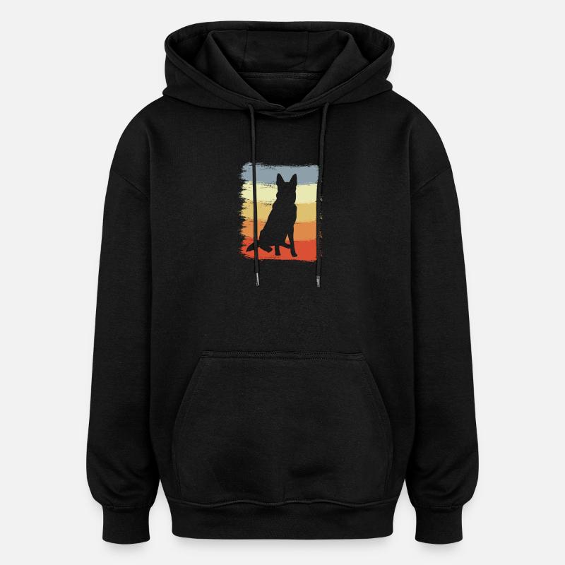 Retro Deutscher Schäferhund - Oversized Unisex Hoodie - Schwarz