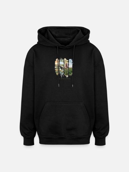 Nebraska Vacation Travel – Vastness & Prairie Motif - Oversized Unisex Hoodie - black