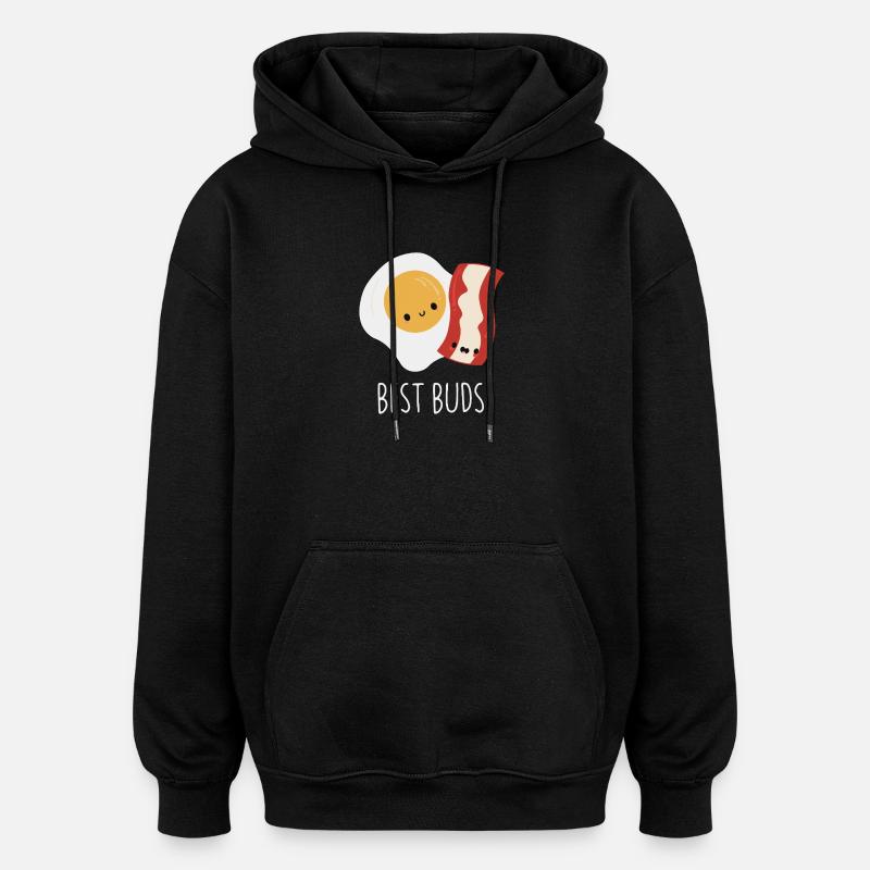 Best Buds : œuf et bacon - Sweat à capuche oversize unisexe - noir
