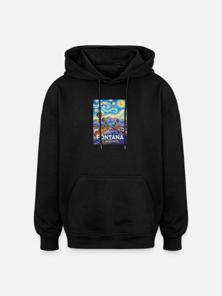 Fontana California Starry Night - Oversized Unisex Hoodie - black