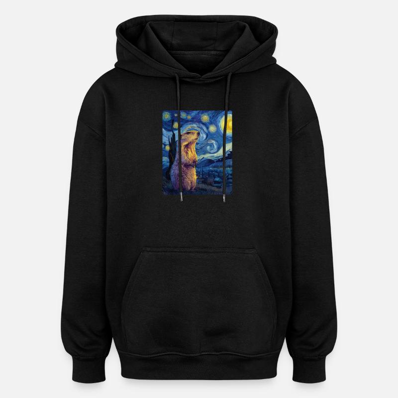 Marmotte - Sweat à capuche oversize unisexe - noir