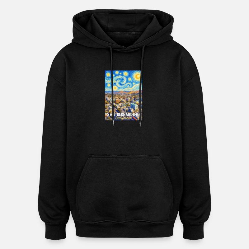 Ciel étoilé à San Bernardino - Sweat à capuche oversize unisexe - noir