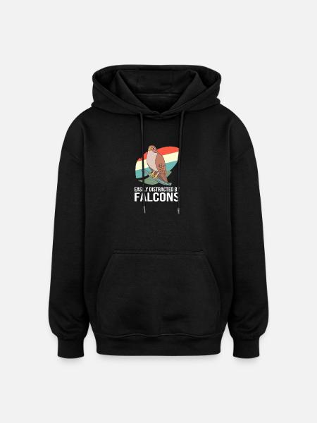 Falconry Chirp Falcon - Oversized Unisex Hoodie - black