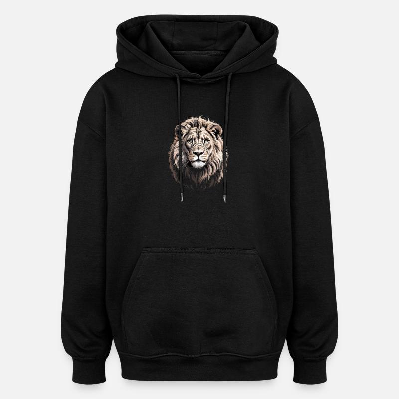 Lion's Head - Oversized Unisex Hoodie - black
