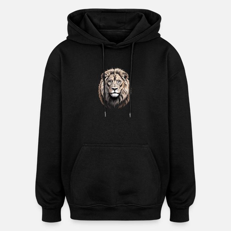 Lion Head Lion - Oversized Unisex Hoodie - black