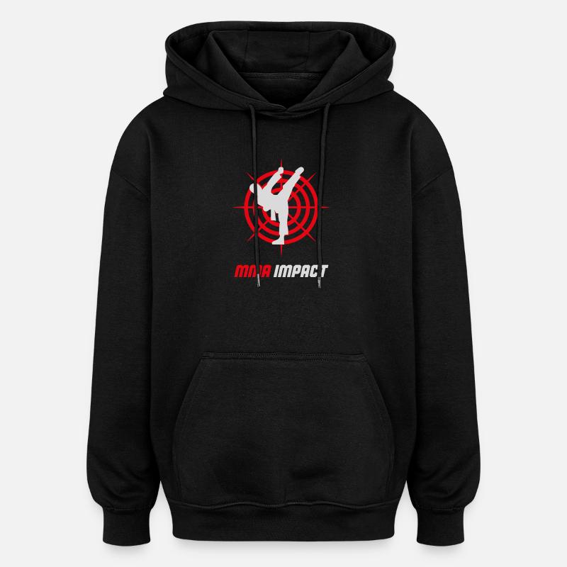 Emblème d’impact de combat MMA - Sweat à capuche oversize unisexe - noir