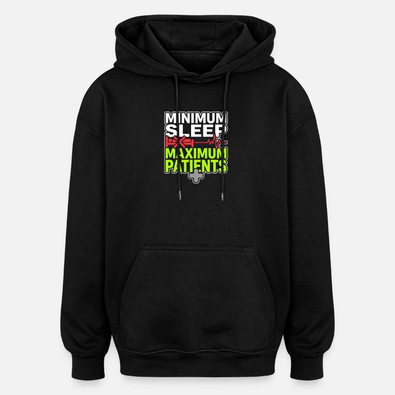 Night Shift Nurse, Tired - Oversized Unisex Hoodie - black