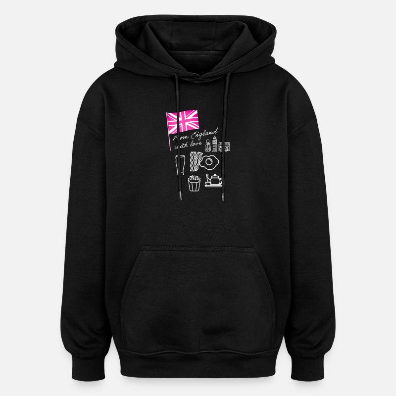 EXANGLIA (Pink + White) - Oversized Unisex Hoodie - black