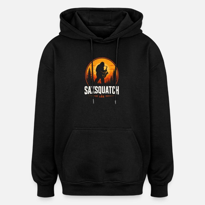 Sasquatch Jazz Sunset Logo - Oversized Unisex Hoodie - black