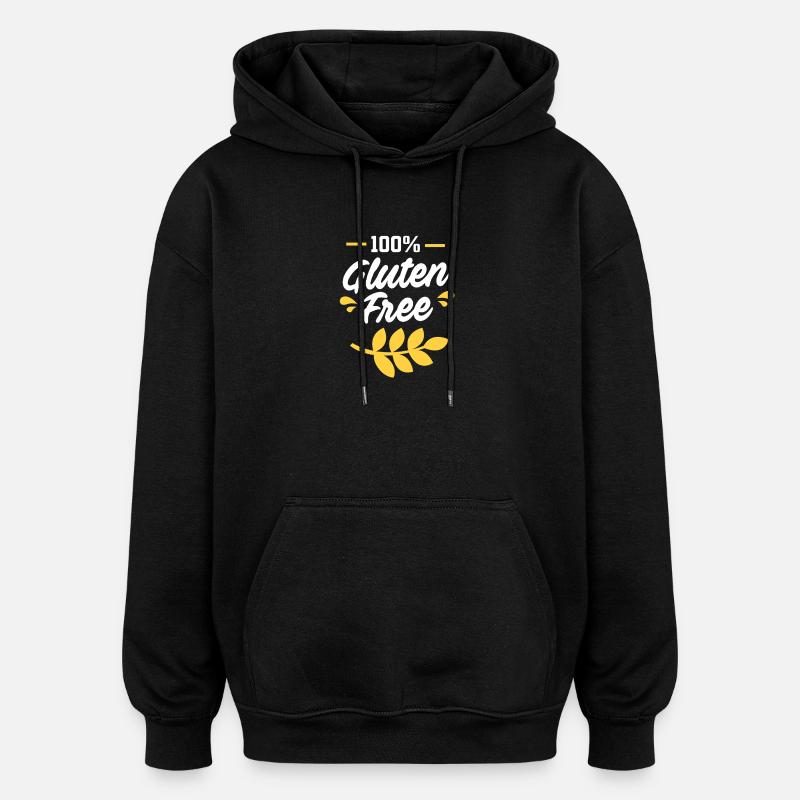 Sans gluten - Sweat à capuche oversize unisexe - noir