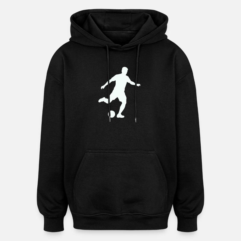 Silhouette sportive de football - Sweat à capuche oversize unisexe - noir
