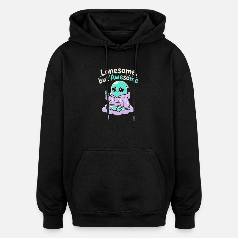 Lonesome Ghost - Oversized Unisex Hoodie - black