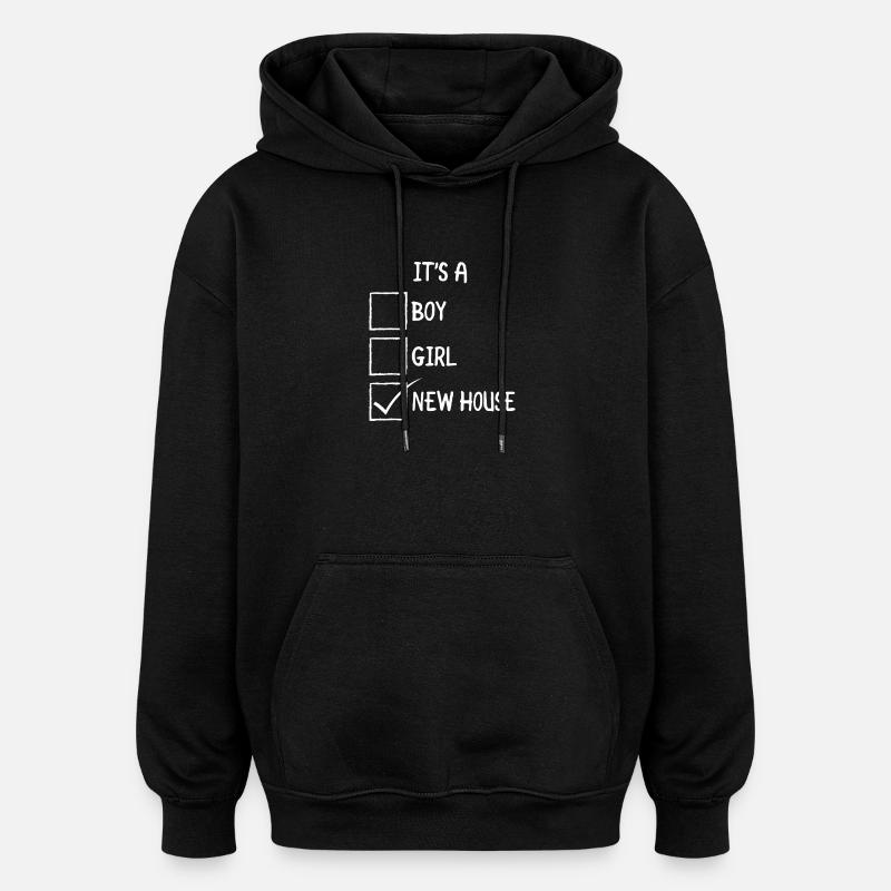 Neues Haus-Checkbox-Meme - Oversized Unisex Hoodie - Schwarz