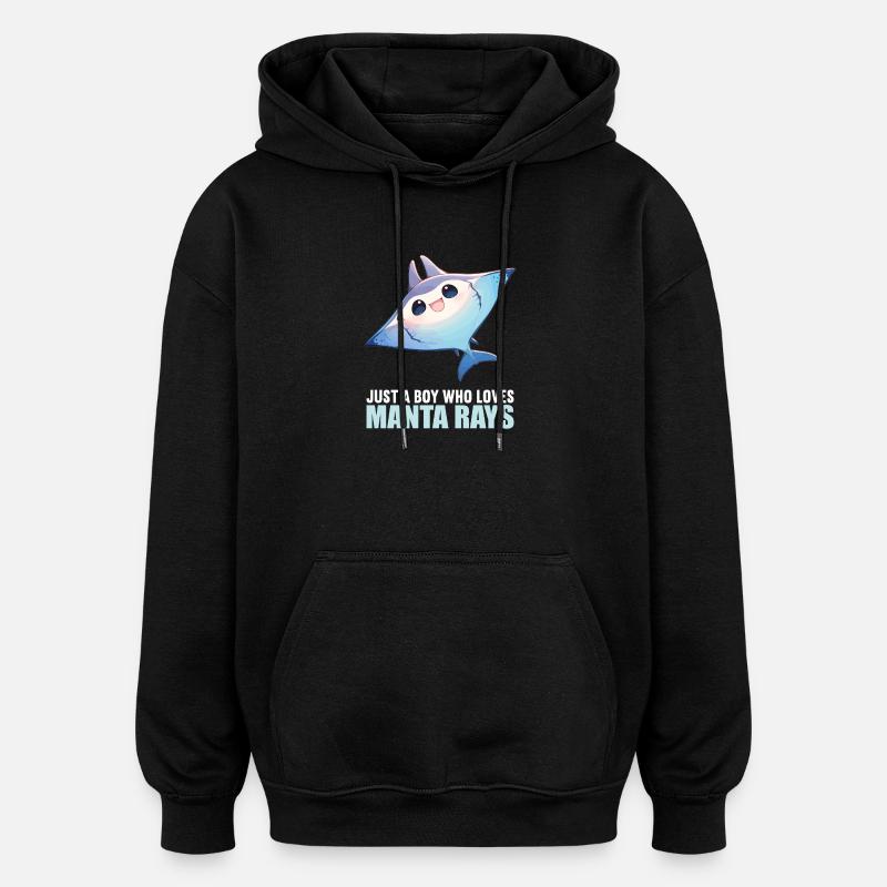 Raies Manta Raies - Sweat à capuche oversize unisexe - noir