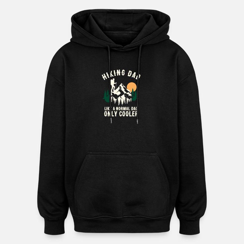 Cooler Wanderpapa - Oversized Unisex Hoodie - Schwarz
