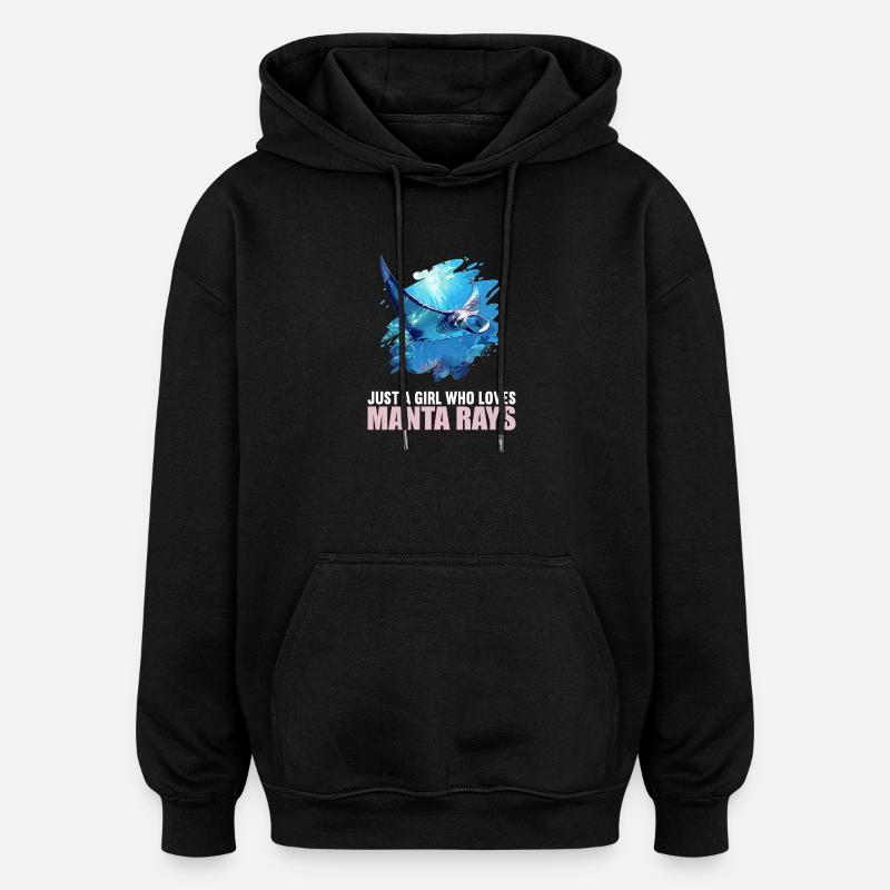 Rays Manta Rays - Oversized Unisex Hoodie - black
