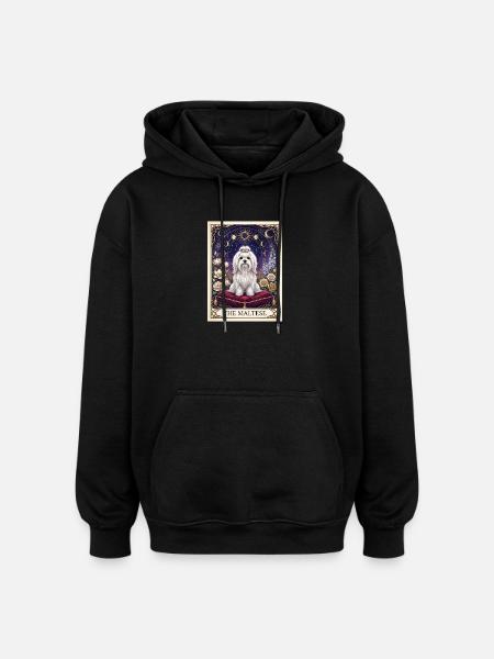 Der Malteser im Sternenhimmel - Oversized Unisex Hoodie - Schwarz