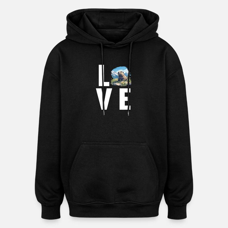 Marmottes Marmotte - Sweat à capuche oversize unisexe - noir