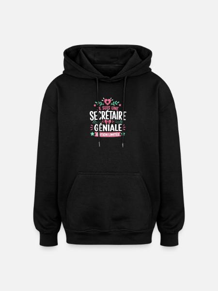 Secrétaire Géniale Édition Limitée - Sweat à capuche oversize unisexe - noir