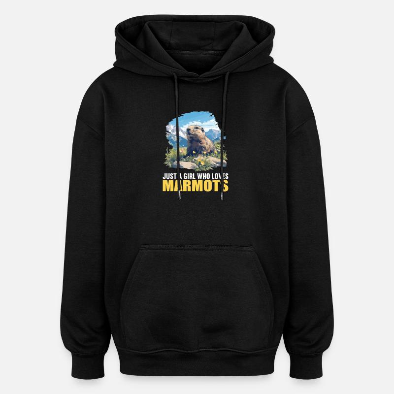 Murmeltiere Murmeltier - Oversized Unisex Hoodie - Schwarz