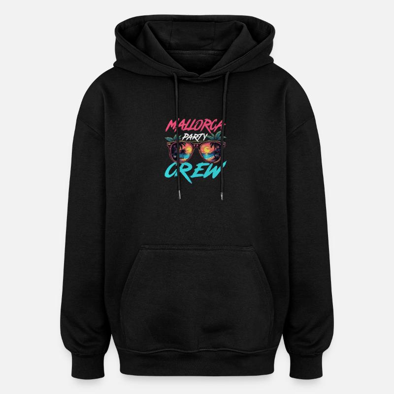 Mallorca Party Crew - Sweat à capuche oversize unisexe - noir