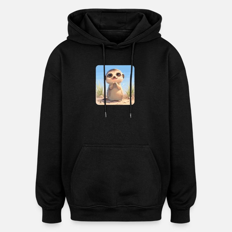 Meerkat Erdmännchen - Oversized Unisex Hoodie - Schwarz