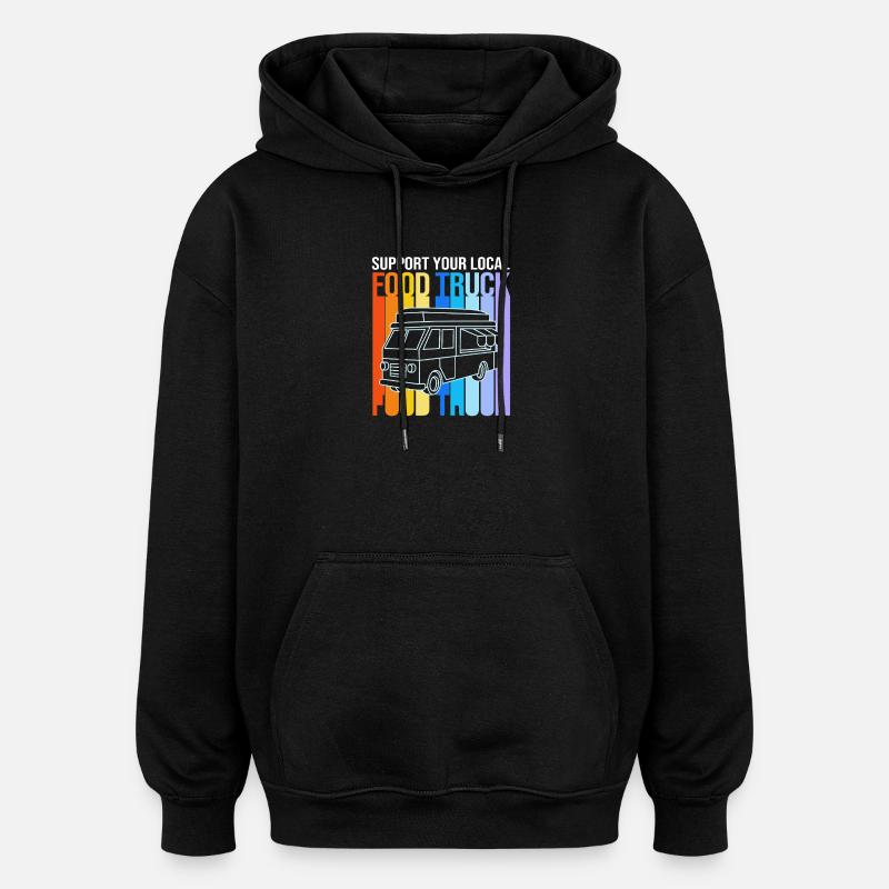 Camion de Snacks Food - Sweat à capuche oversize unisexe - noir