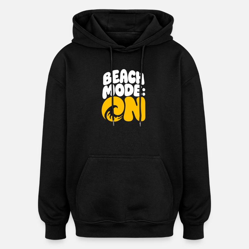 Beach Mode Summer Wave Design - Oversized Unisex Hoodie - Schwarz