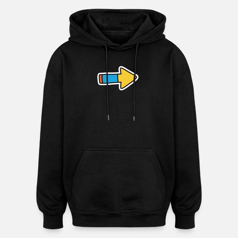 Comic Pfeil Richtung Rechts - Oversized Unisex Hoodie - Schwarz