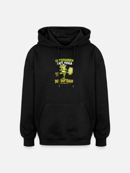 Entspannter Frosch Yoga Duftbaum - Oversized Unisex Hoodie - Schwarz