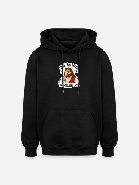 Jesus Facepalm Spruch Sticker - Oversized Unisex Hoodie - Schwarz