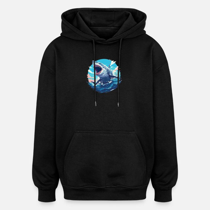 Requins Requin - Sweat à capuche oversize unisexe - noir